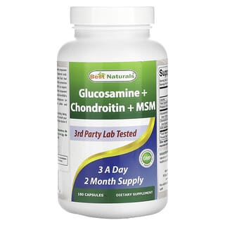 Best Naturals, Glucosamine + Chondroitin + MSM, 180 Capsules