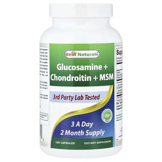 Best Naturals, Glucosamin + Chondroitin + MSM, 180 Kapseln