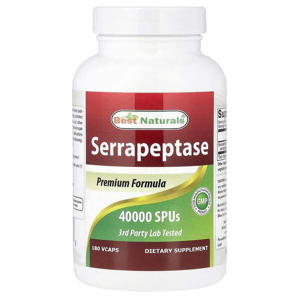 Best Naturals, 세라펩타아제, 40,000SPU, 180VCAPS