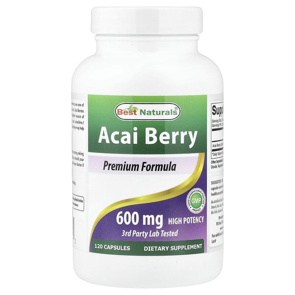 Best Naturals, Acai Berry, 600 mg, 120 Capsules — product photo 1
