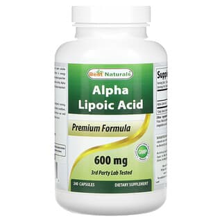 Best Naturals, Acide alpha-lipoïque, 600 mg, 240 capsules