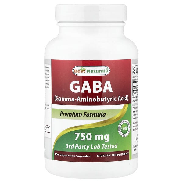 Best Naturals, GABA, 750 mg, 100 Vegetarian Capsules — product photo 1