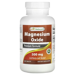 Best Naturals, Óxido de magnesio, 500 mg, 180 comprimidos