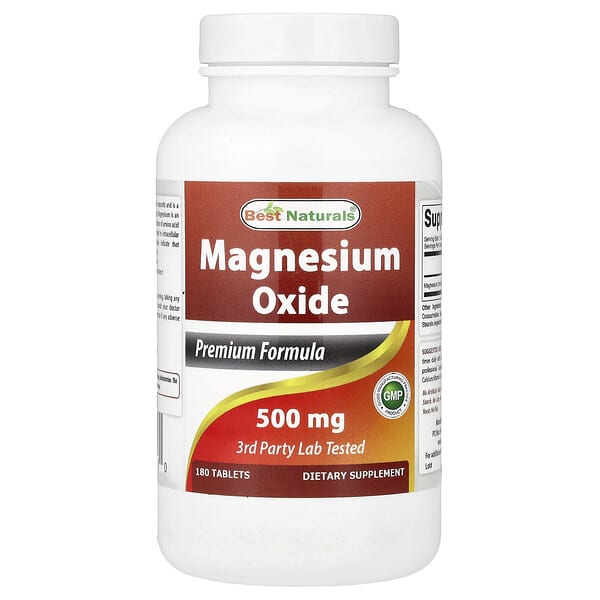 Magnesium Oxide, 500 mg, 180 Tablets