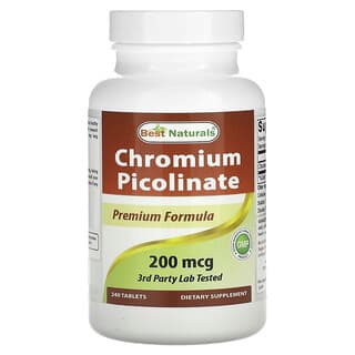 Best Naturals, Pikolinian chromu, 200 µg, 240 tabletek