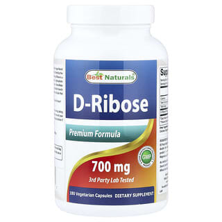 Best Naturals, D-ribose, 700 mg, 180 capsules végétariennes