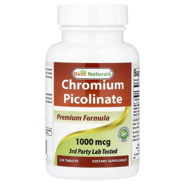 Best Naturals Chromium Picolinate, 1,000 mcg, 120 Tablets