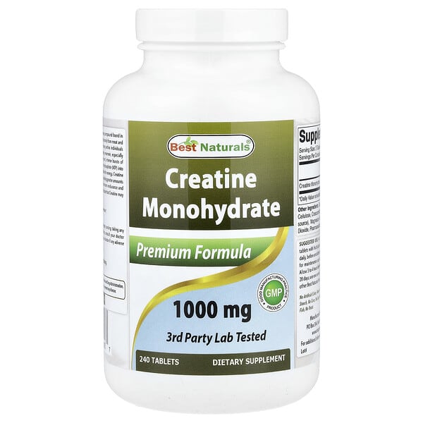 Best Naturals Creatine Monohydrate, 1,000 mg, 240 Tablets