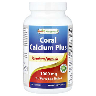 Best Naturals, Cálcio de Corais Plus, 250 Cápsulas (500 mg por Cápsula)