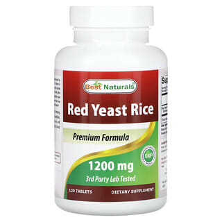 Best Naturals, красный ферментированный рис, 1200 мг, 120 таблеток