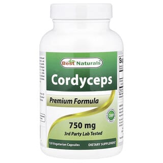 Best Naturals, 虫草，750 毫克，120 粒素食胶囊
