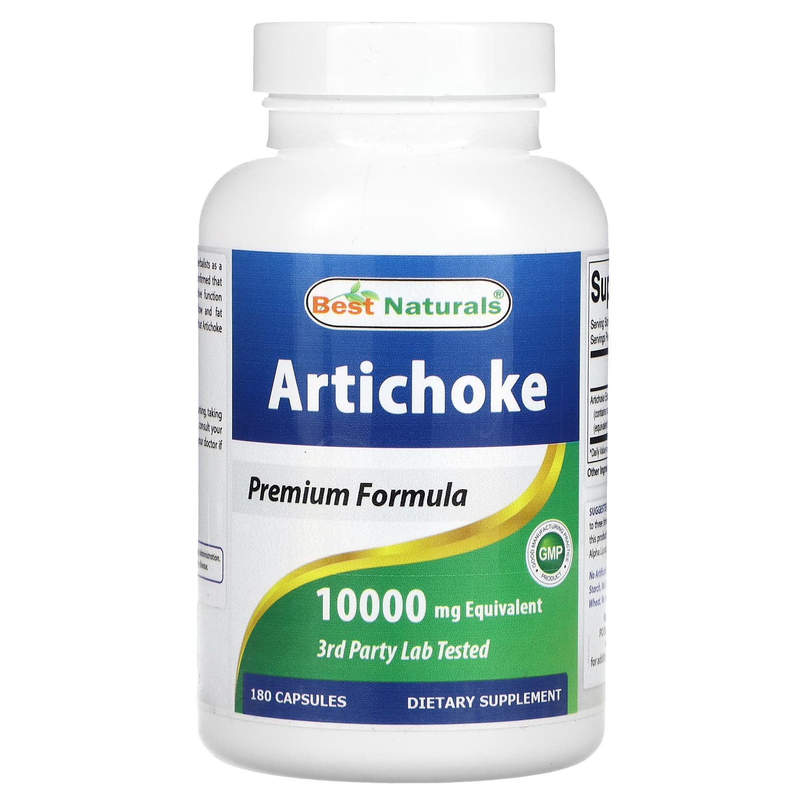 Best Naturals Artichoke 10 000 Mg 180 Capsules 500 Mg Per Capsule