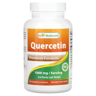 Best Naturals, Quercétine, 1000 mg, 120 capsules végétariennes (500 mg par capsule)