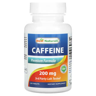 Best Naturals, Caféine, 200 mg, 120 comprimés