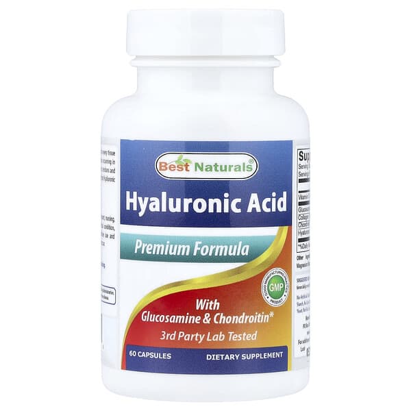 Best Naturals, Hyaluronic Acid With Glucosamine & Chondroitin, 60 Capsules — product photo 1