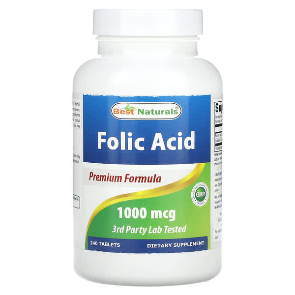 Best Naturals, Folic Acid, 1,000 mcg, 240 Tablets