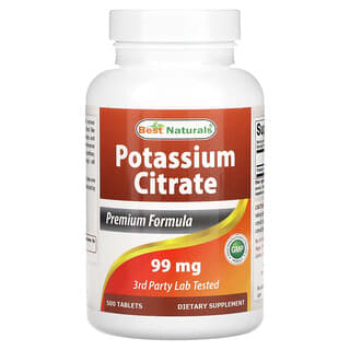 Best Naturals, Citrato de potasio, 99 mg, 500 comprimidos