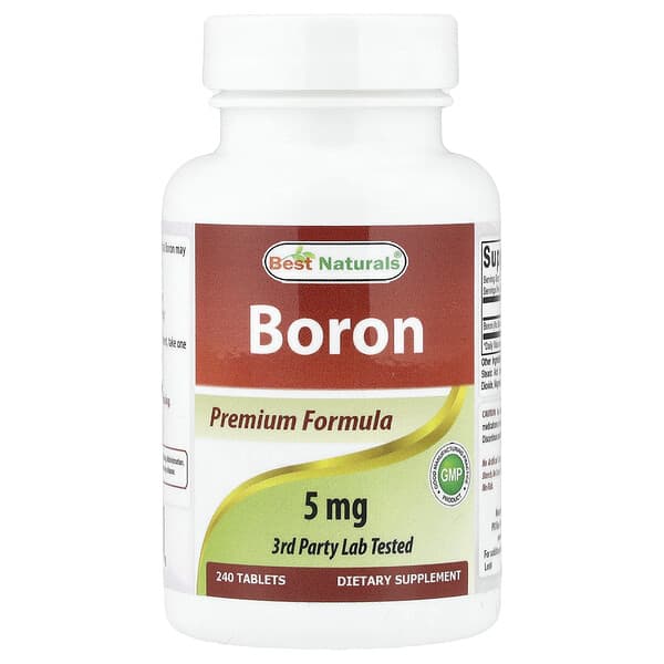 Best Naturals, Boron, 5 mg, 240 Tablets — product photo 1