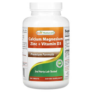 Best Naturals, Calcium Magnesium Zinc + Vitamin D3, 300 Tablets