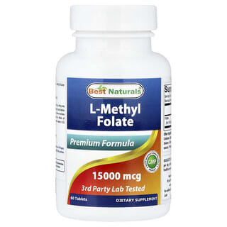Best Naturals, L-méthylfolate, 15 000 µg, 60 comprimés
