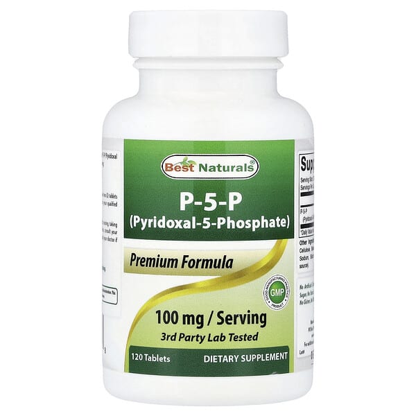 P-5-P (Pyridoxal-5-Phosphate), 120 Tablets (50 mg per Tablet)
