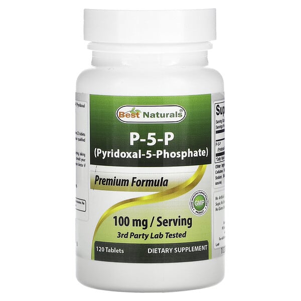 Best Naturals, P5P (Pyridoxal5Phosphate), 100 mg, 120 Tablets (50