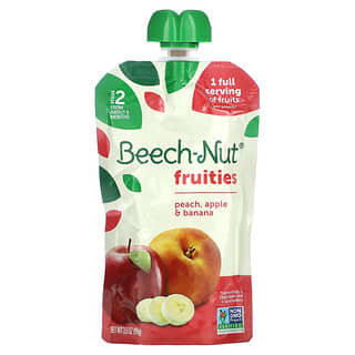Beech-Nut, Fruities, 6+ mesi, pesca, mela e banana, 99 g