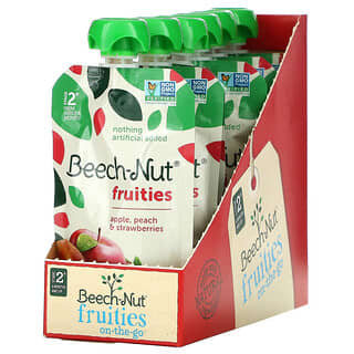 Beech-Nut, Fruities, 6+ Months, Apple, Peach & Strawberries, 12 Pouches, 3.5 oz (99 g) Each