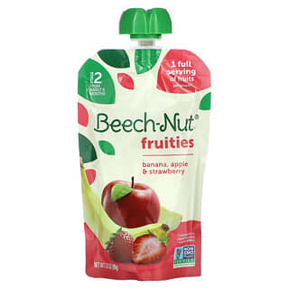 Beech-Nut, Фрукты, от 6 месяцев, банан, яблоко и клубника, 99 г (3,5 унции)