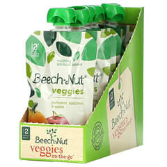 Beech-Nut‏, خضروات ، المرحلة الثانية ، اليقطين ، الكوسة والتفاح ، 12 كيسًا ، 3.5 أونصة (99 جم) لكل كيس