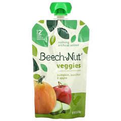 Beech-Nut‏, خضروات ، المرحلة الثانية ، اليقطين ، الكوسة والتفاح ، 12 كيسًا ، 3.5 أونصة (99 جم) لكل كيس
