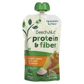 Beech-Nut, Fruit, Veggie, Yogurt & Grain Blend, Protein & Fiber, 12+ Months, Pumpkin, Apple, Yogurt, Oats & Cinnamon, 3.5 oz (99 g)