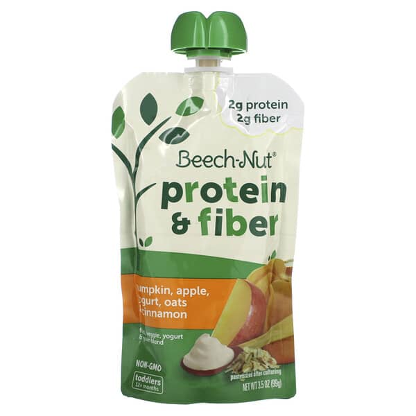Beech-Nut, 果蔬，酸奶和穀物混合物，蛋白質和纖維，12 個月以上，南瓜、蘋果、酸奶、燕麥和肉桂，3.5 盎司（99 克）