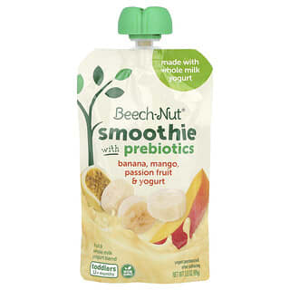 Beech-Nut, Batido con prebióticos, Bebés de 12 meses en adelante, Plátano, mango, maracuyá y yogur, 99 g (3,5 oz)