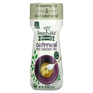 Beech-Nut, Organics Oatmeal, цельнозерновые детские каши, этап 1, 227 г (8 унций)