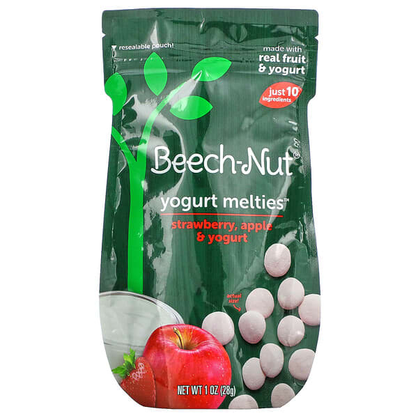 Beech-Nut, Yogurt Melties, 8+ Months, Strawberry, Apple & Yogurt, 1 oz (28 g)