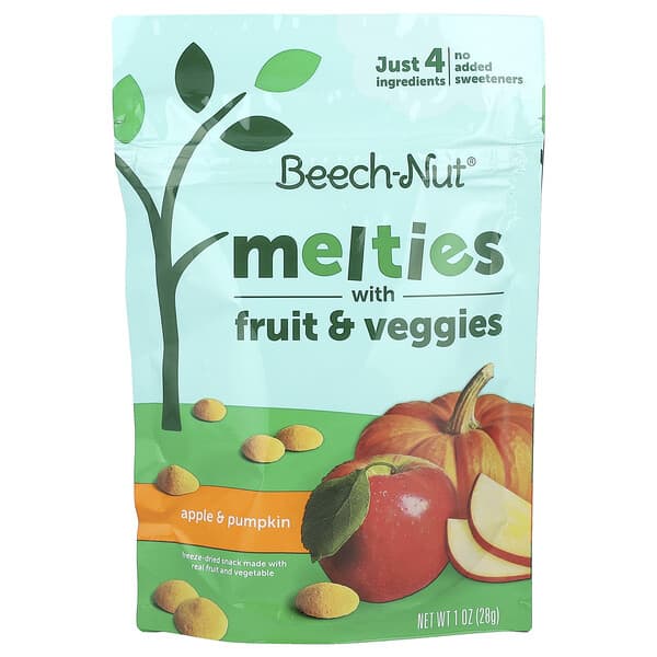 Beech-Nut, 멜티티, 과일 및 채소 함유, 8개월 이상, 사과 및 호박, 28g(1oz)
