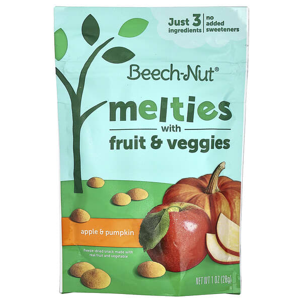 Beech-Nut, Naturals, Fruit &amp; Veggie Melties, Stage 3, Apple &amp; Pumpkin, 1 oz (28 g)