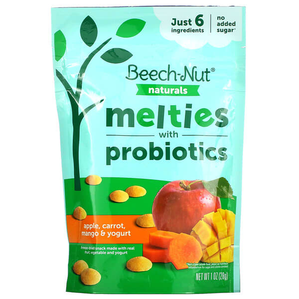 Beech-Nut, Naturals，益生菌混合物，8 個月以上，蘋果、胡蘿蔔、芒果和優酪乳，1 盎司（28 克）