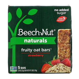 Beech-Nut, Naturals, Fruity Oat Bars, 12+ Months, Strawberry, 5 Bars, 0.78 oz (22 g) Each