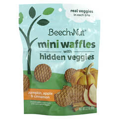 Beech-Nut, Mini Waffles with Hidden Veggies, 12+ Months, Pumpkin, Apple & Cinnamon, 3.2 oz (90 g)
