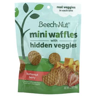 Beech-Nut‏, رقائق الوافل الصغيرة بالخضراوات المخفية، للأطفال من عمر 12 شهرًا فأكبر، القرع والفراولة، 3.2 أونصات (90 جم)