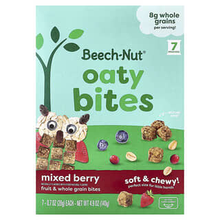 Beech-Nut, Oaty Bites, First Teeth Toddler, Mixed Berry, 7 Pouches, 0.7 oz (20 g) Each