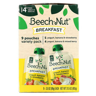 Beech-Nut, Breakfast, Variety Pack, 4-й этап, 9 пакетиков, 99 г (3,5 унции)