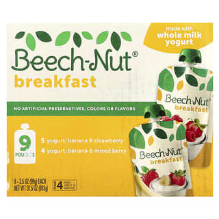 Beech-Nut, Petit-déjeuner, Assortiment, À partir de 12 mois, 9 sachets, 99 g chacun