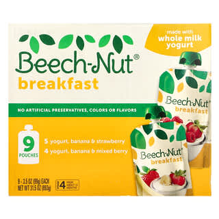 Beech-Nut, 브렉퍼스트, 버라이어티 팩, 12개월 이상, 파우치 9개, 각 99g(3.5oz)