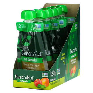 Beech-Nut, Naturals, 6+ Months, Apple, Mango & Spinach, 6 Pouches, 3.5 oz (99 g) Each