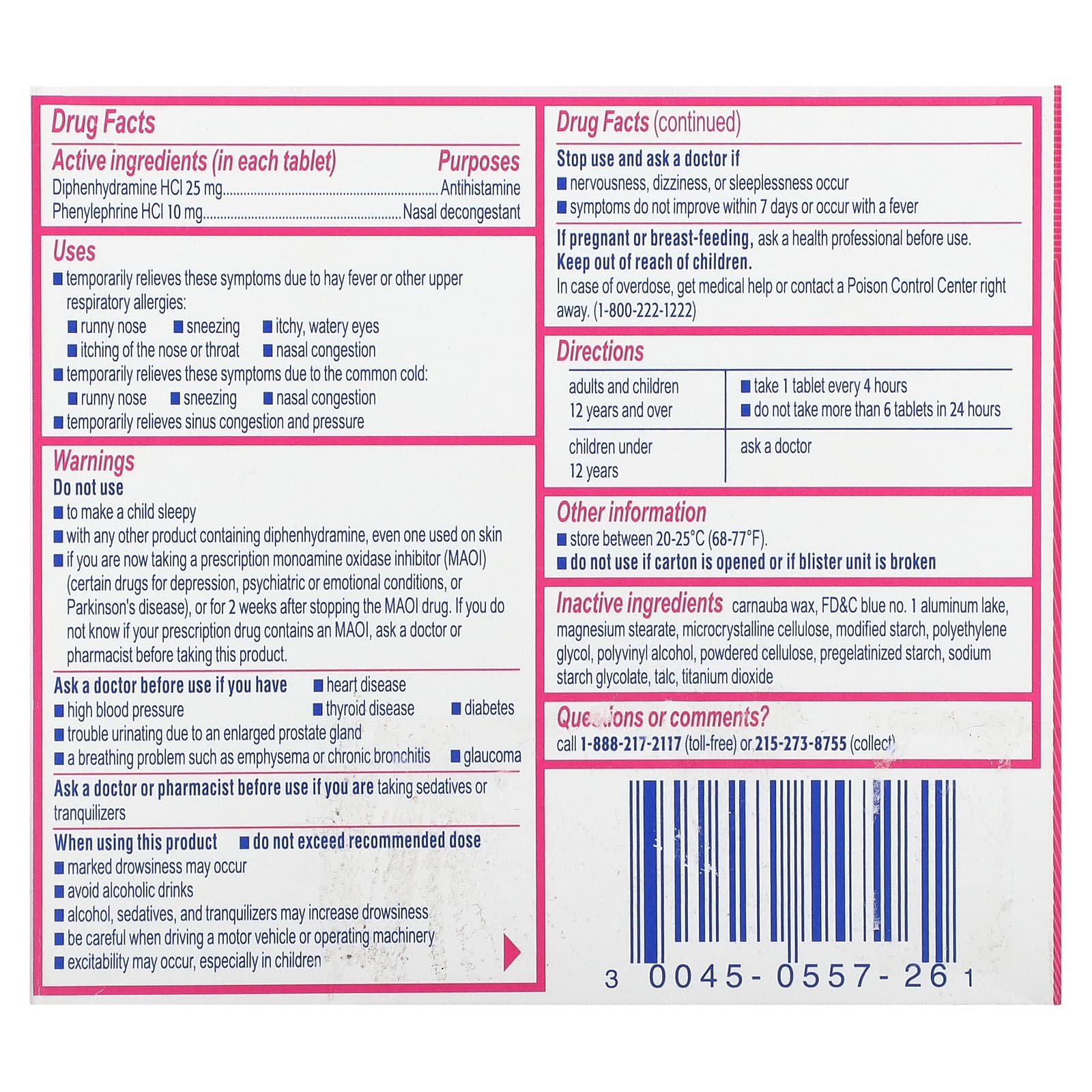 Benadryl, Allergy Plus Congestion, 24 Tablets