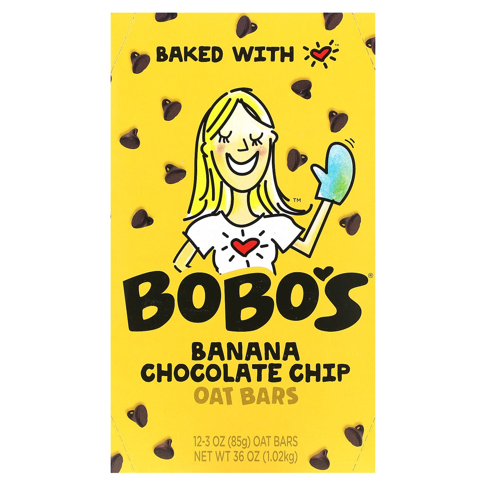 Bobo's Oat Bars, Banana Chocolate Chip, 12 Bars, 3 oz (85 g) Each