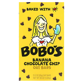 Bobo's Oat Bars, Banana Chocolate Chip, 12 Bars, 3 oz (85 g) Each